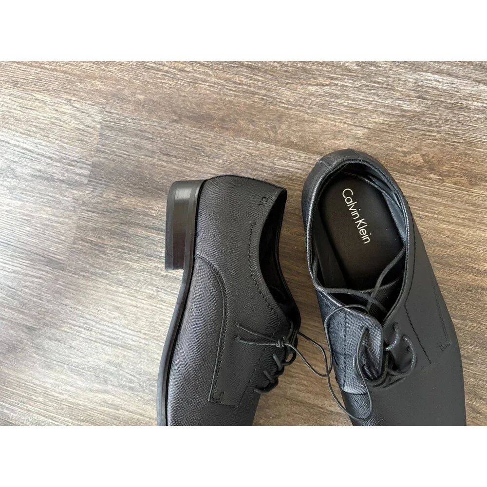 Calvin Klein Mens Dress Oxford Shoes Style  Black Textured CMJAVE-R sz 13 NEW